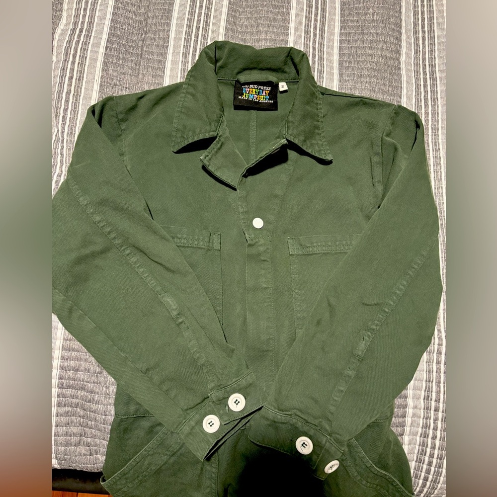 Bid Bud Press emerald green long sleeve jumpsuit